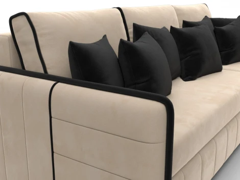 Диван угловой Лига-078 угол универсальный (ДСП/Пластик/Велюр/Бежевый,Коричневый) Лига Диванов 130986