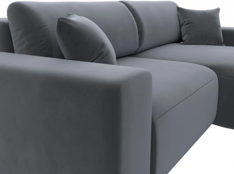 Диван угловой Лига-036 НПБ Классик правый угол (Серый/Велюр) Лига Диванов арт.121378