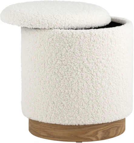 Пуф с ящиком Долли S тедди белый УТ000035336