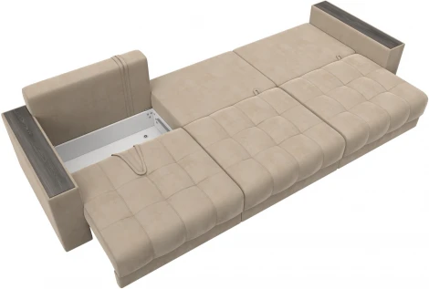 Диван прямой с декором Лига-049 НПБ Лонг Лига Диванов (Велюр) арт.128421