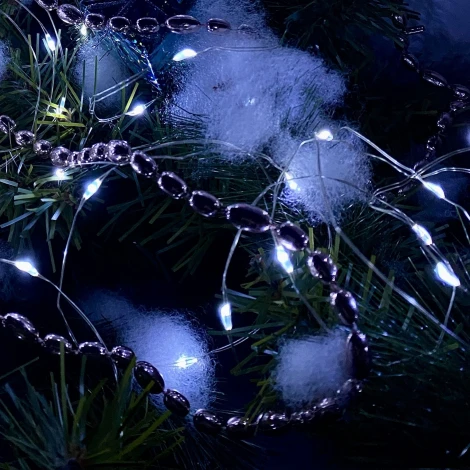 Гирлянда светодиодная "Роса" на батарейках 2AA 2м. 20 светодиодов, белый свет Uniel ULD-S0200-020/SСB/2AA WHITE IP20 DEW
