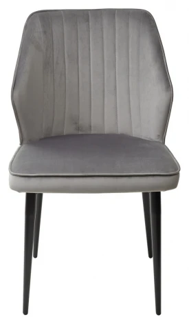 Стул SEATTLE-V СВЕТЛО-СЕРЫЙ #26, велюр / черный каркас
