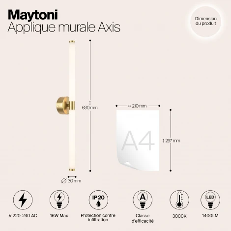 Бра Maytoni Axis MOD106WL-L16G3K (LED, 220V, круглые)