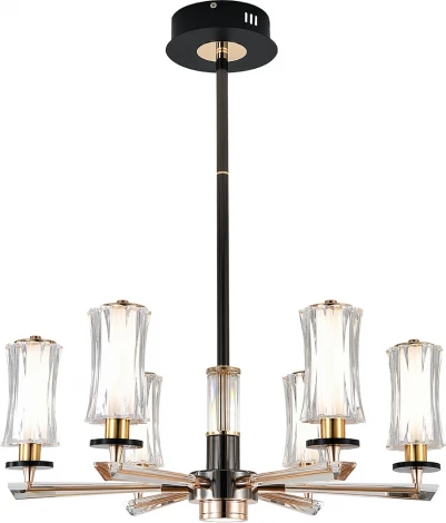 Потолочная люстра на штанге (13038/6R Black) Indigo Grandioso V000185L (регулировка яркости, LED, 220V, пульт управления)