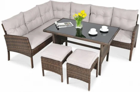 Комплект плетеной мебели Afina AFM-107A Brown (3 кор.)