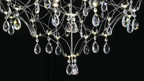 Подвесная люстра светодиодная с пультом и хрустальными подвесками Asfour MyFar Allegria MR2641-66P-50AD