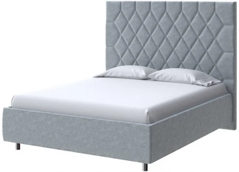 PROxSON Кровать Rhomby без основания (Ткань: Велюр Gratta 3 Утренний туман) 140x200