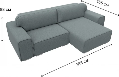 Диван угловой Лига-029 правый угол (Серый/Рогожка) Лига Диванов арт.121932