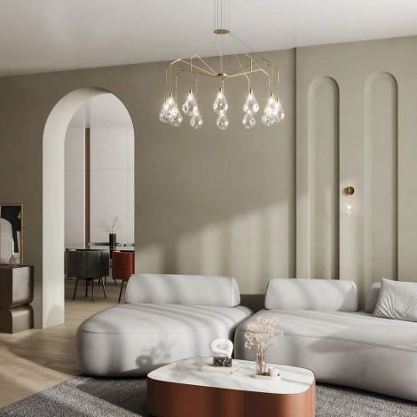 Подвесная люстра Eurosvet Birne 201002/12 латунь Smart (Умный дом)