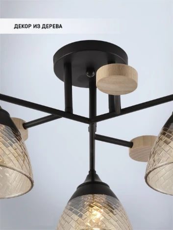 Потолочная люстра Seven Fires Aislin SF3375/3C-BK-WD-AM