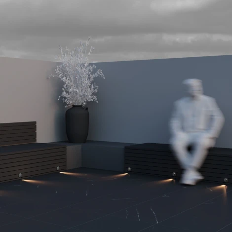 Подсветка ступеней лестницы встраиваемая Lock O014SL-L3B3K (LED, 220V, круглые, IP54)