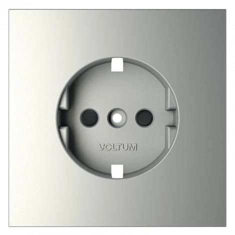 Накладка для розетки с заземлением и защитными шторками Voltum S70 VLS000705 (сталь)