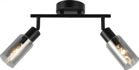 Настенно-потолочный спот на штанге Escada Sector 10172/2A Chrome 2x40Вт E14, металл/стекло, черный/дымчатый (220V)