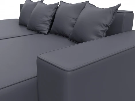 Диван угловой Лига-079 угол правый (ДСП/Пластик/Экокожа/Серый) Лига Диванов 129819