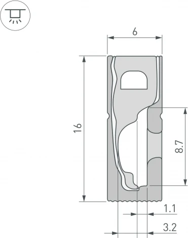 Силиконовый профиль WPH-FLEX-0616-SIDE-S9-5m BLACK (Arlight, Силикон) 045788