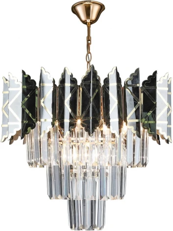 Подвесная люстра каскадная Reluce 02202-0.4-05 FGD+BK (хрусталь, на цепи)