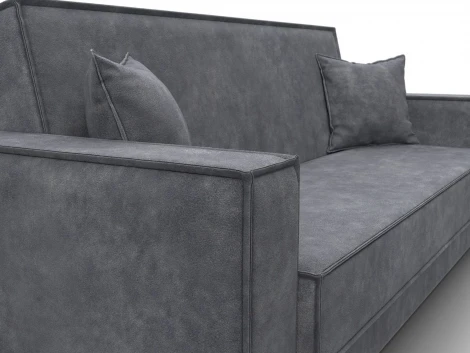 Диван-книжка Куба (ДСП,ЛДСП/Пластик/Велюр/Темно-серый) Лига Диванов 127445