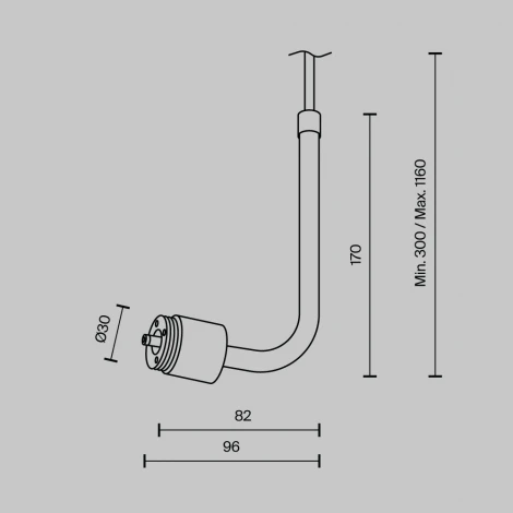 Заглушка для подвесного монтажа системы Shelf с вводом питания Maytoni Accessories for system Shelf CA024PL-P-B