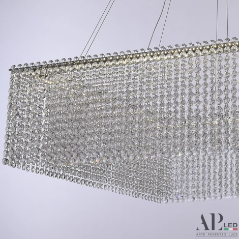 Подвесная люстра светодиодная APL LED Sicilia SH04.71.A.Ni.4000 (220V, хрусталь, на тросе)