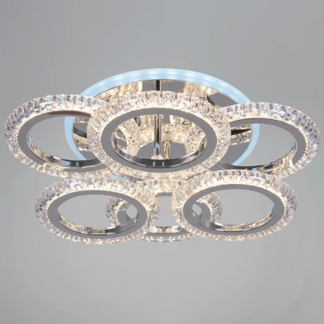 Потолочная люстра светодиодная на штанге с пультом с регулировкой цветовой температуры, яркости и ночным режимом Reluce 09863-0.3-3+3 CR (RGB)