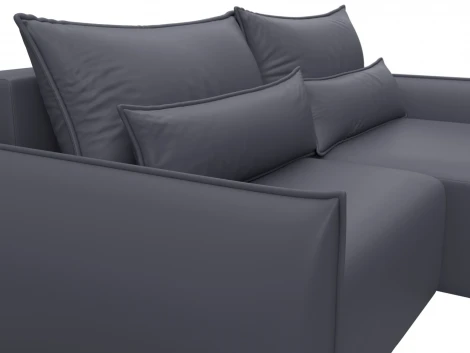 Диван угловой Лига-051 НПБ угол универсальный (ЛДСП,Брус,Фанера/Пластик/Экокожа/Серый) Лига Диванов 129889