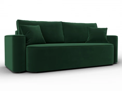 Диван прямой Лига-118 НПБ (ДСП,ЛДСП,Брус,Фанера,Велюр/Зеленый) Лига Диванов 137074