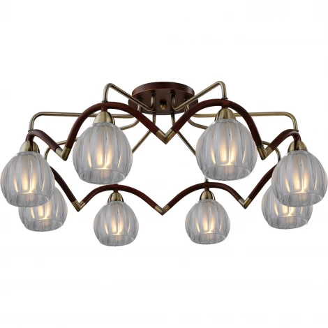 Потолочная люстра N-Light 407 407-08-53ABWBB antique brass + walnut