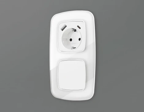 Лицевая панель Ambrella Volt OMEGA (Белый матовый) заглушка для суппорта QUANT OP1360