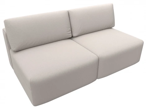 Диван прямой модульный Лига-060 НПБ (ЛДСП,Брус,Фанера/Пластик/Замша/Бежевый) Лига Диванов 129468