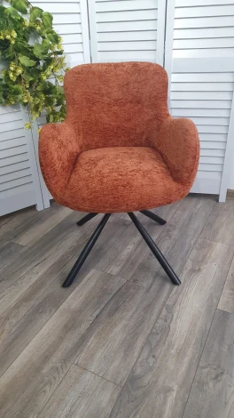 Стул KAROL 180 град. поворот. 3018-09 терракотовый, шенилл/ черный каркас, ®DISAUR (арт.629M05735)