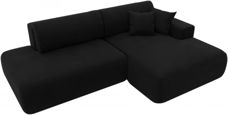 Диван угловой Лига-036 НПБ Модерн правый угол (Черный/Микровельвет) Лига Диванов арт.121399