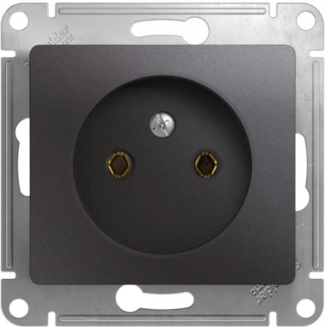 Розетка встраиваемая без заземления (графит) Systeme Electric Glossa GSL001341