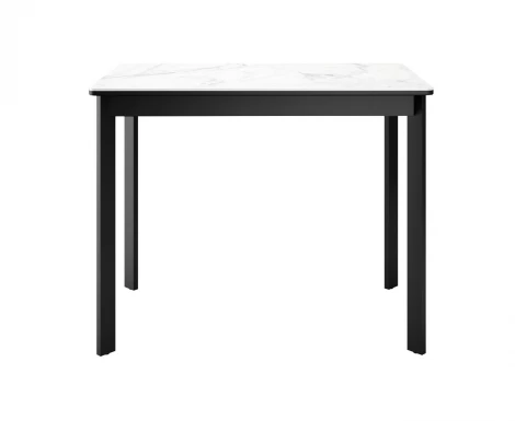 Стол DikLine LK90 Керамика Белый мрамор/подстолье черное/опоры черные арт.00-00073913