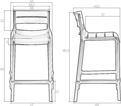 Стул полубарный DOBRIN NESSA (черный (B-03))