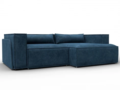 Диван угловой Лига-061 угол правый (ДСП,Брус,Фанера,Велюр/Синий) Лига Диванов 131147