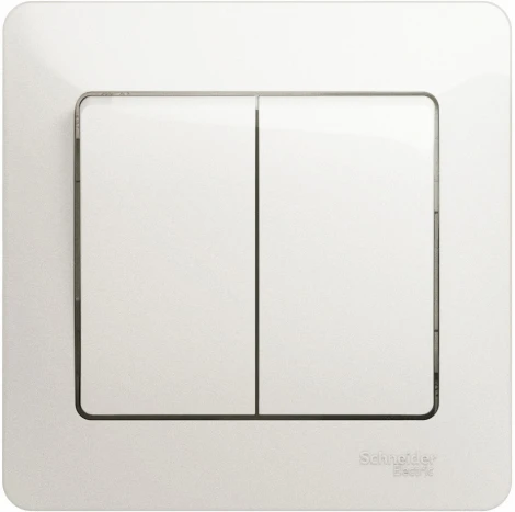 Выключатель встраиваемый двухклавишный (перламутровый) Systeme Electric Glossa GSL000652