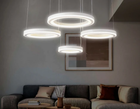 Подвесной светильник Ambrella Acrylica FA4325 (регулировка яркости, LED, 220V, пульт управления, на тросе, кольцо)