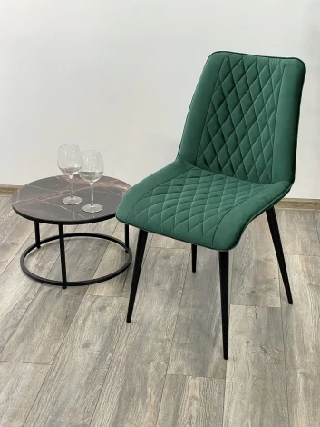 Стул Поль зеленый #19, велюр / черный каркас