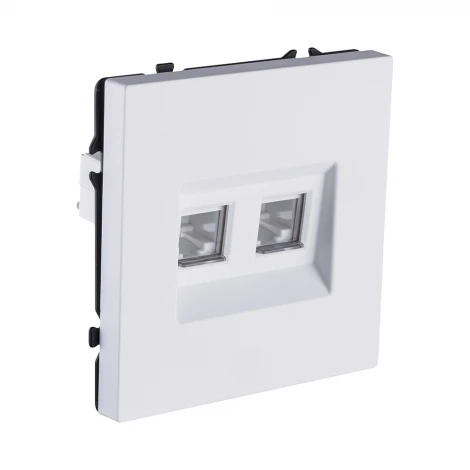Розетка двойная Ethernet RJ45 белый глянцевый Kollinger Eclipse EC-018WG