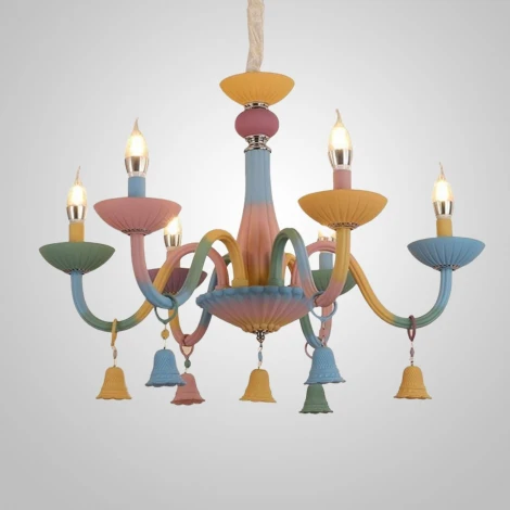 Подвесная люстра Rainbow 6 L6 ImperiumLoft Rainbow-6-01 (194241-23) (для детской, 220V, подвески, на цепи, подсвечник, свеча, колокольчик)