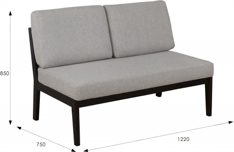 Диван-скамья Массив мягкая ткань серый, каркас венге Mebelik арт.007550