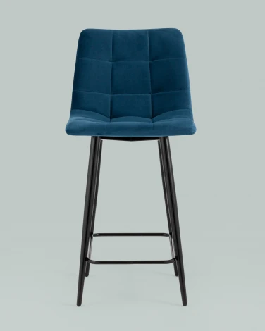 Стул полубарный Stool Group Джанго велюр синий высота сиденья 60 см УТ000035295