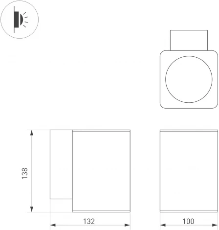 Светильник уличный настенный LGD-EVO-WALL-S100x100-12W Warm3000 (GR, 44 deg, 230V) (Arlight, IP54 Металл) 046193 (LED)