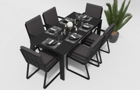 Обеденная группа Gardenini Malia (Алюминий,Ткань/Темно-серый,Антрацит) DMLA.010518.C1