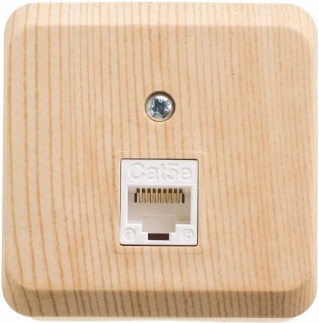 Розетка накладная Ethernet RJ-45 (сосна) Systeme Electric Etude KOMA-001D