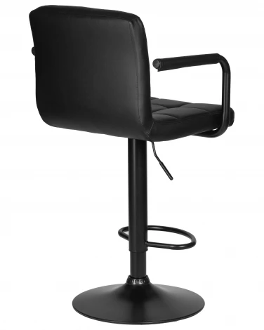 Стул барный DOBRIN KRUGER ARM BLACK (черный) 5011_BlackBase-LM BLACK, цвет сиденья черный, основания черный