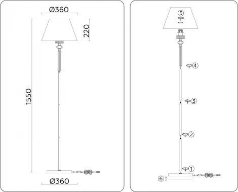 Торшер Ambrella HIGH LIGHT LH71028