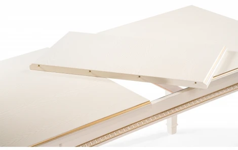 Деревянный стол Woodville Паветти слоновая кость / золото 505468