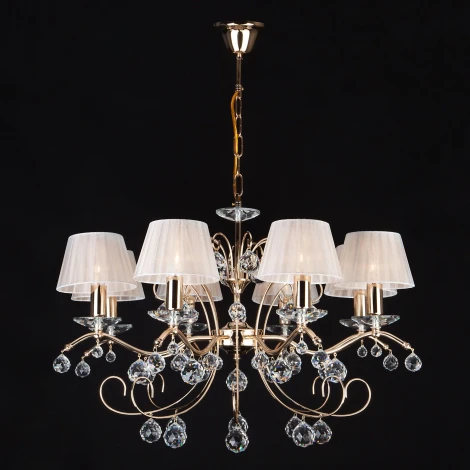 Подвесная люстра Eurosvet Эстель 10058/8 золото/прозрачный хрусталь Strotskis