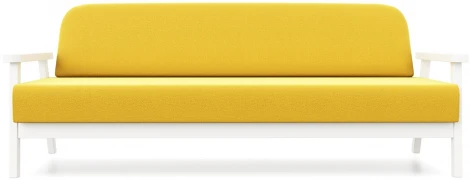 Диван Arsko прямой Флори Б белая эмаль велюр желтый